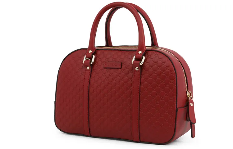 (WMNS) GUCCI Logo Embossing Leather handbag Red Classic 510286-BMJ1G-6420