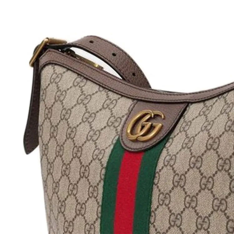 (WMNS) GUCCI Ophidia Logo Stripe Webbing Canvas Shoulder Messenger Bag Small / Brown 598125-9IK3T-8745