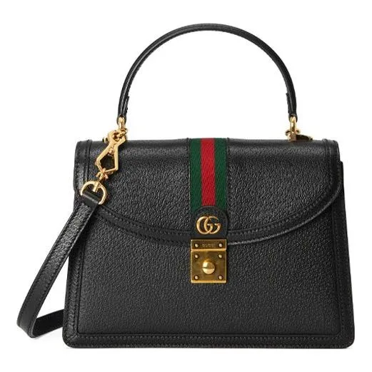 (WMNS) GUCCI Ophidia Series GG Locks Leather One Shoulder Crossbody Tote Small Black 651055-DJ2DX-1060