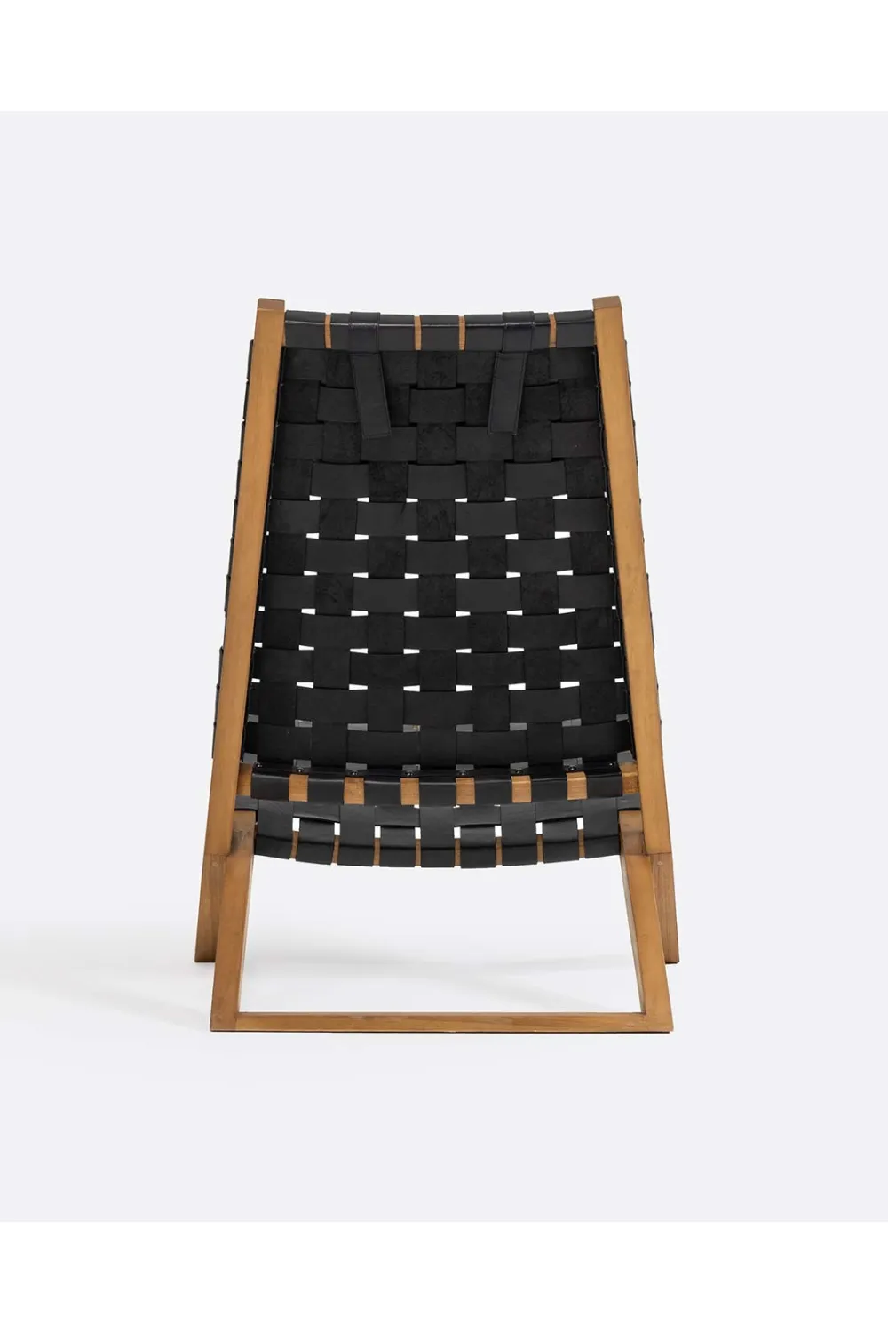 Woven Black Leather Lounge Chair | Dareels Waggai